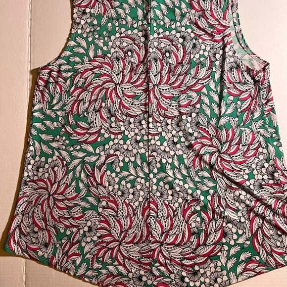 Rue Juju Women Large Teal Pink‎ White Floral Sleeveless Blouse (K) - Picture 5 of 5